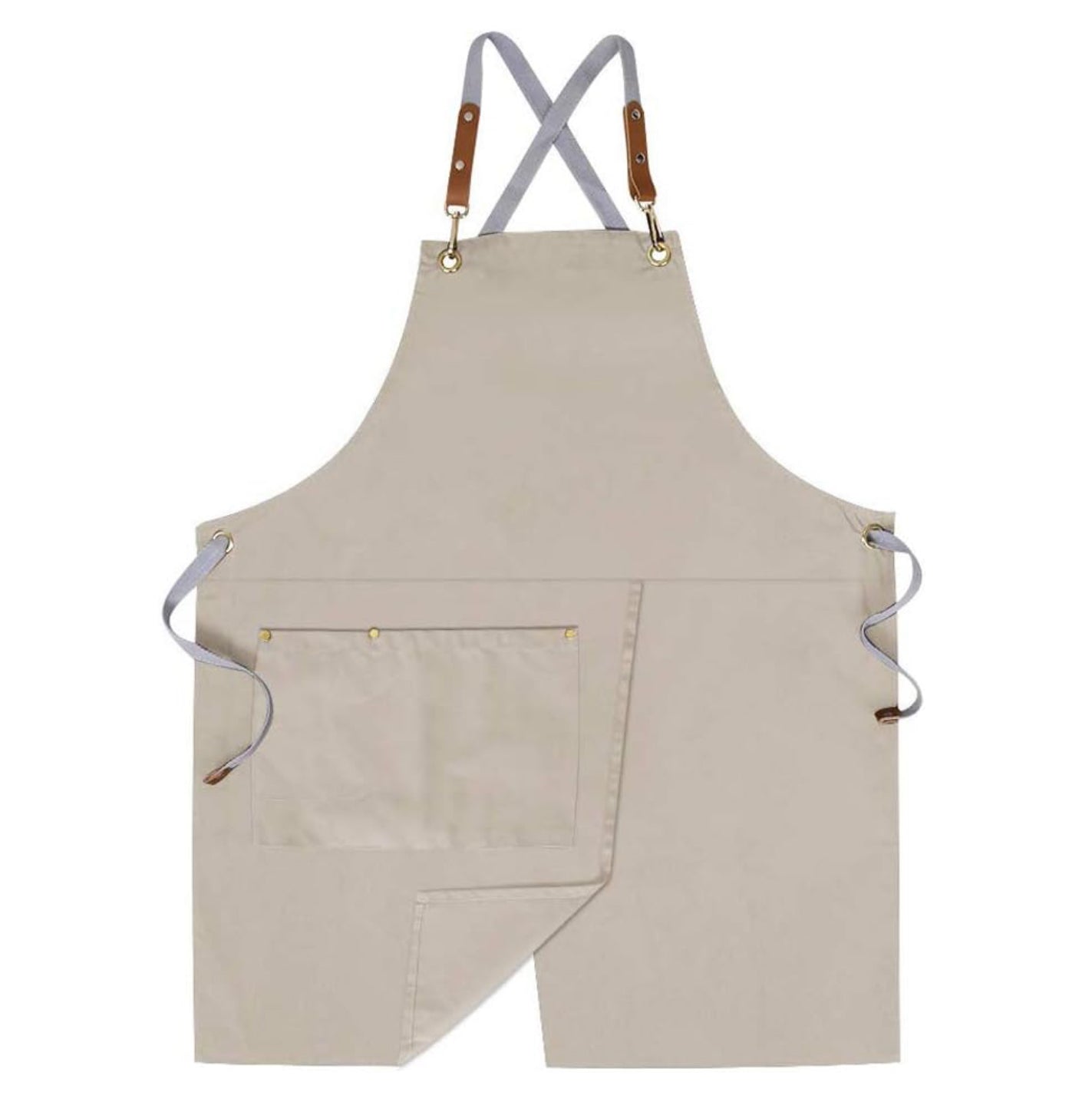 Crossback Apron with Pockets x2,Split Apron with Adjustable Straps,M-XXL