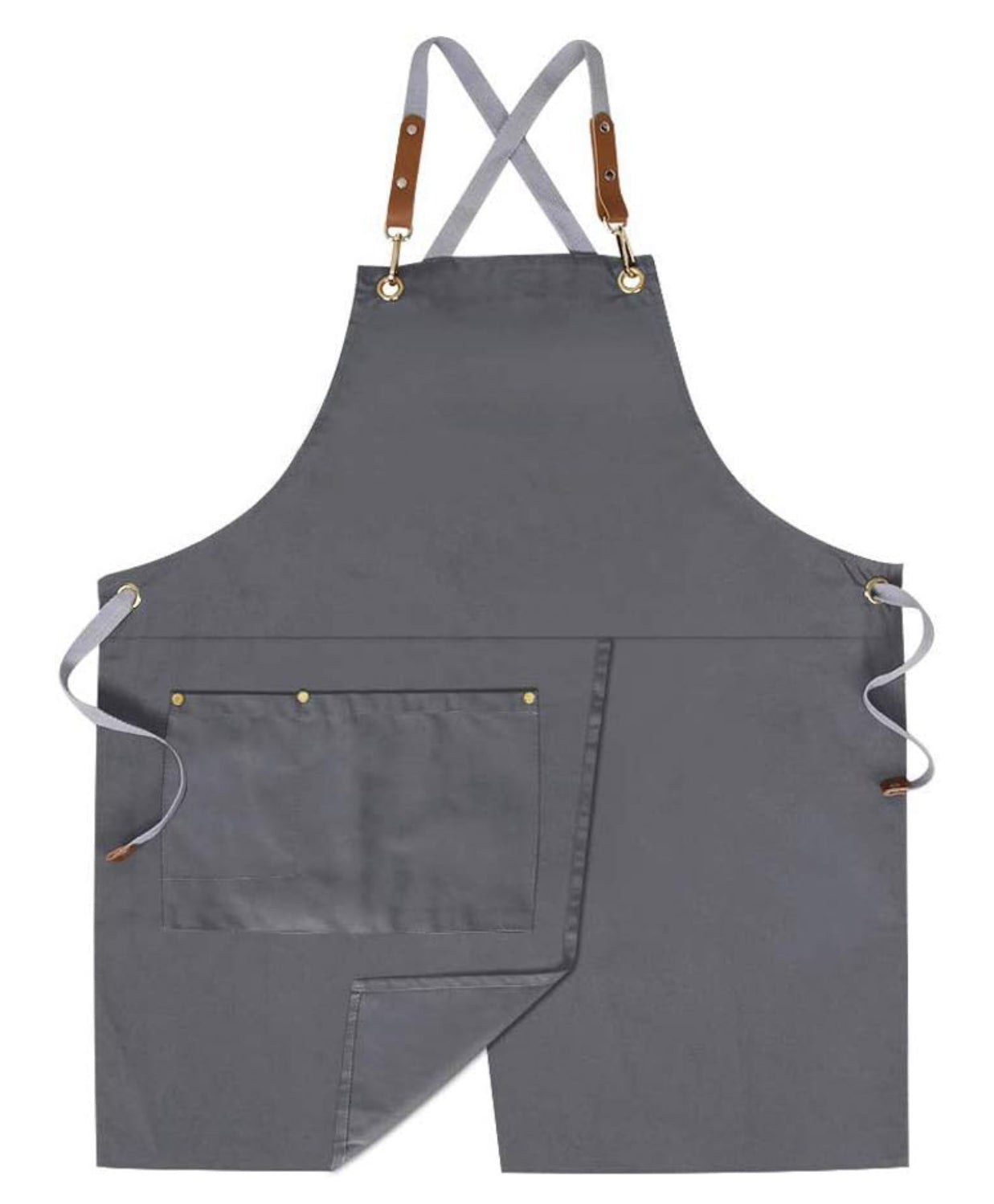 Crossback Apron with Pockets x2,Split Apron with Adjustable Straps,M-XXL